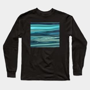 Light blue Marble Waves effect Long Sleeve T-Shirt